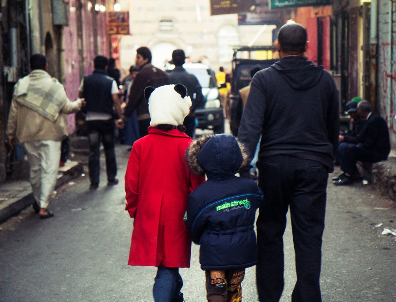 A family day out in Sanaa in May 2015.