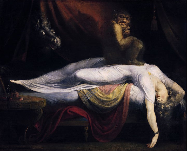 <a href="https://commons.wikimedia.org/wiki/File:John_Henry_Fuseli_-_The_Nightmare.JPG" role="link" class=" js-entry-link cet-external-link" data-vars-item-name="Henry Fuseli, "The Nightmare," 1781" data-vars-item-type="text" data-vars-unit-name="56216369e4b0bce34700be92" data-vars-unit-type="buzz_body" data-vars-target-content-id="https://commons.wikimedia.org/wiki/File:John_Henry_Fuseli_-_The_Nightmare.JPG" data-vars-target-content-type="url" data-vars-type="web_external_link" data-vars-subunit-name="article_body" data-vars-subunit-type="component" data-vars-position-in-subunit="1">Henry Fuseli, "The Nightmare," 1781</a>