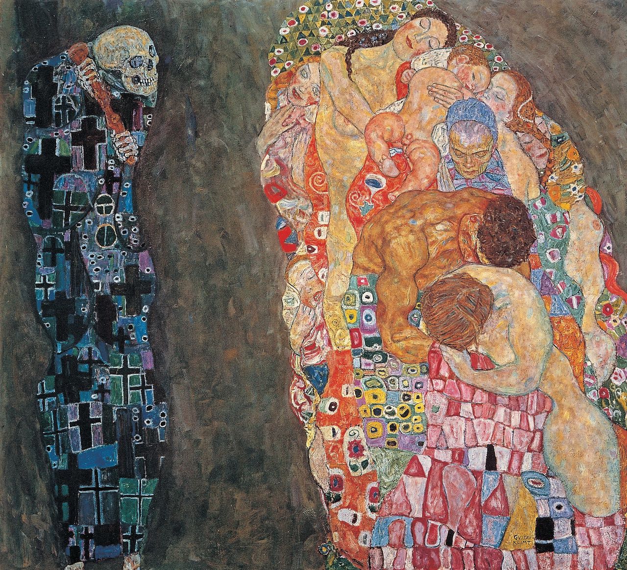 Tod und Leben (Death and Life). Oil on canvas. by Gustav Klimt. Around 1910.