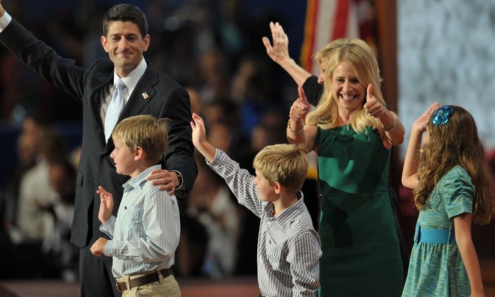 Rep. Paul Ryan's (R-Wis.) family joined him on stage at the Republican National Convention in 2012, when he was Mitt Romney's vice presidential running mate.