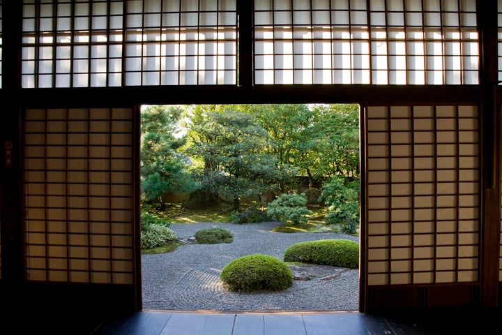 A view of a garden at Shunkoin. The temple dates back to the 16th century and was one of the most important places for Zen Buddhism in the early 20th century.