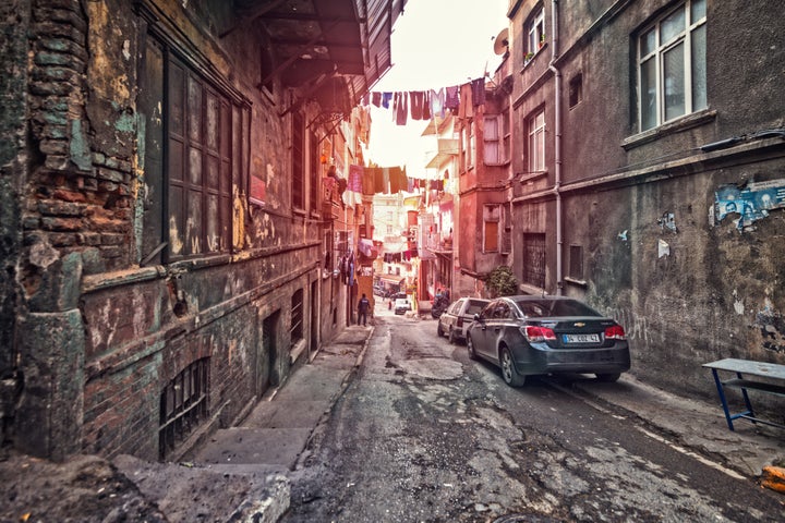 View of back street in Taksim, Istanbul.