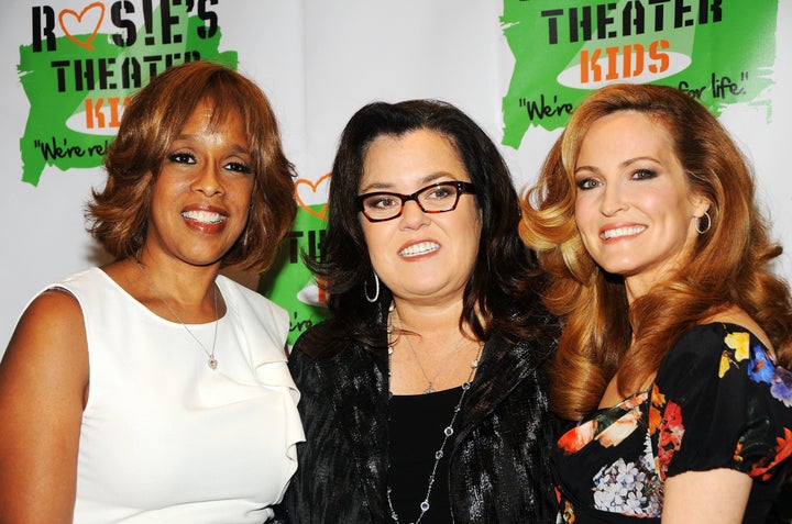 Happier times: Rosie and Michelle Rounds with TV host Gayle King at the Building Dreams For Kids Gala in October 2012.