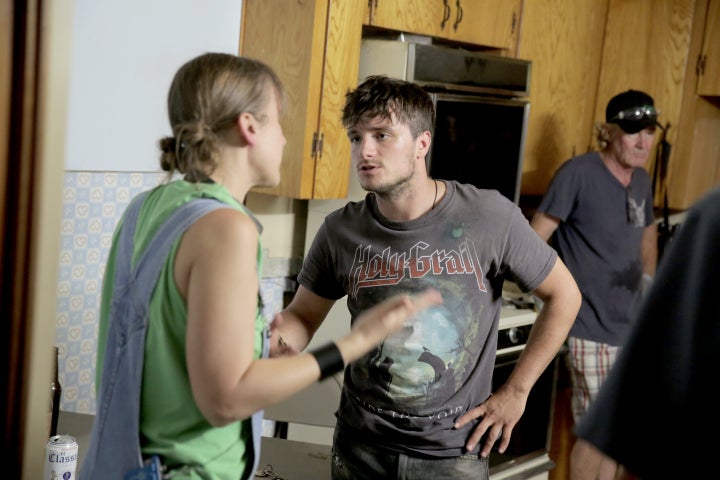 Josh Hutcherson on set of "The Rusted."