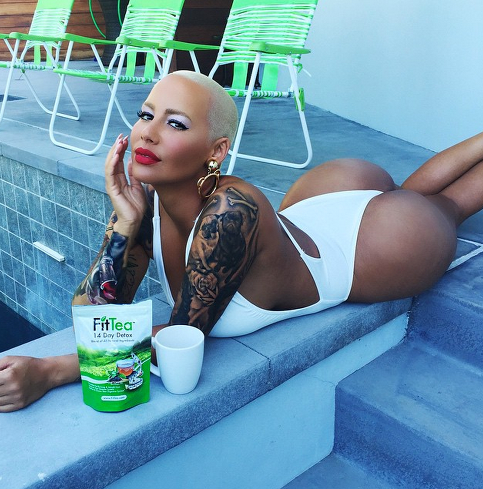 Blac Chyna and Amber Rose demonstrate cleavage enhancing black bra