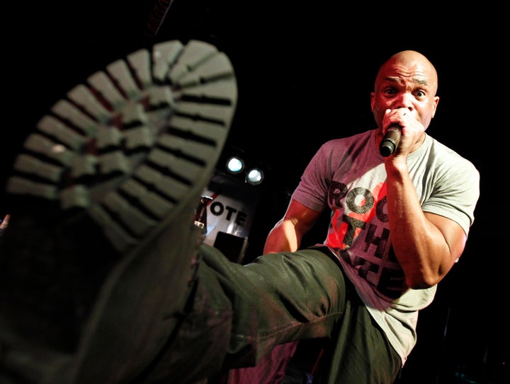 Darryl "DMC" McDaniels of Run DMC performs at Rock the Vote's 25th anniversary concert. He said, "There's a power that exists in voting that people don't realize."