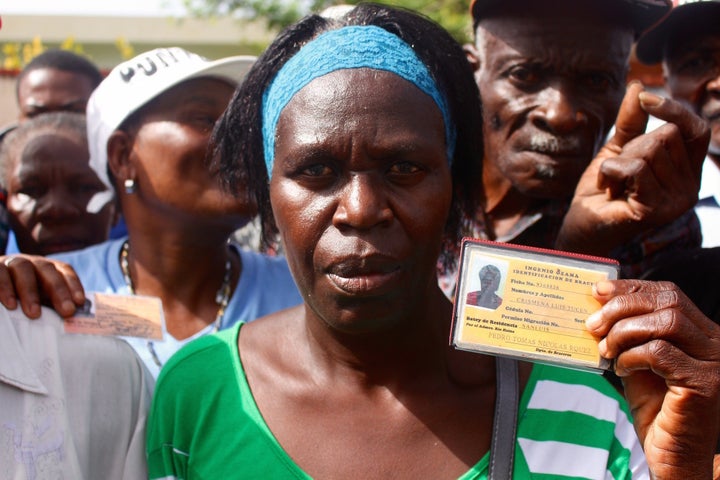 Crismena Luis Tucen immigrated to the Dominican Republic from Haiti in 1982. The only Dominican ID she possesses is an employer card issued by her plantation. If deported, she will lose her pension. 