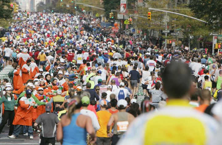 Runners reach First Avenue.