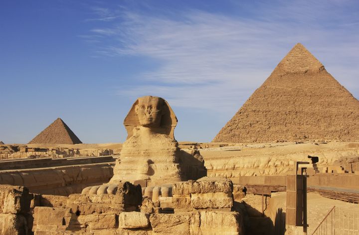 The Pyramid of Chephren, pictured here on the right, is one of four Egyptian pyramids to be scanned by scientists in the coming months.