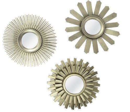 Spruce up your walls with this starburst mirror trio.