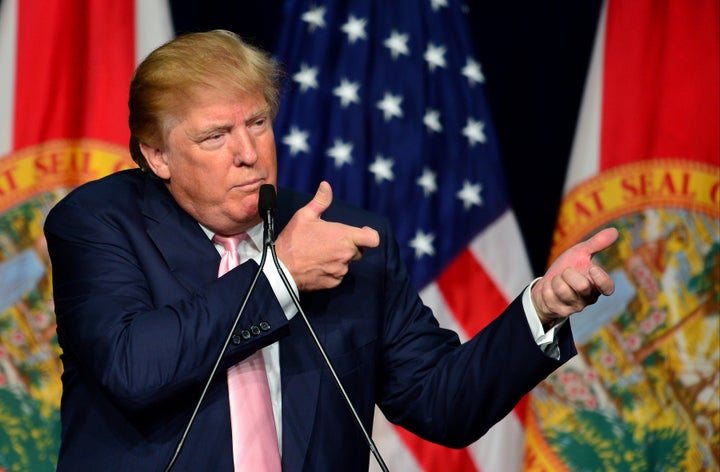 Republican presidential candidate Donald Trump called on his rivals to disavow their support from super PACs and other outsid