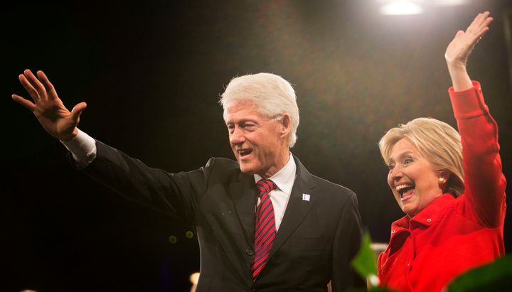 Hillary Clinton has been strongly defending her husband's record on gay rights.
