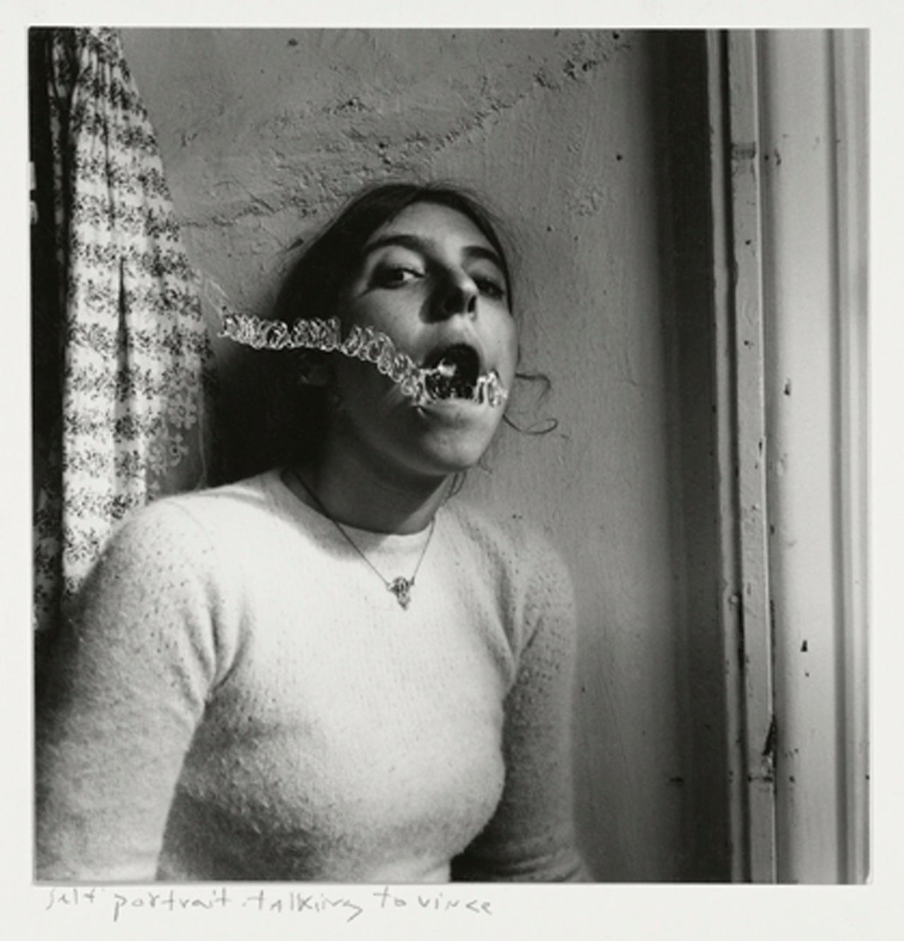 Francesca Woodman, "Self-portrait talking to Vince," Providence, Rhode Island, 1977 © George and Betty Woodman