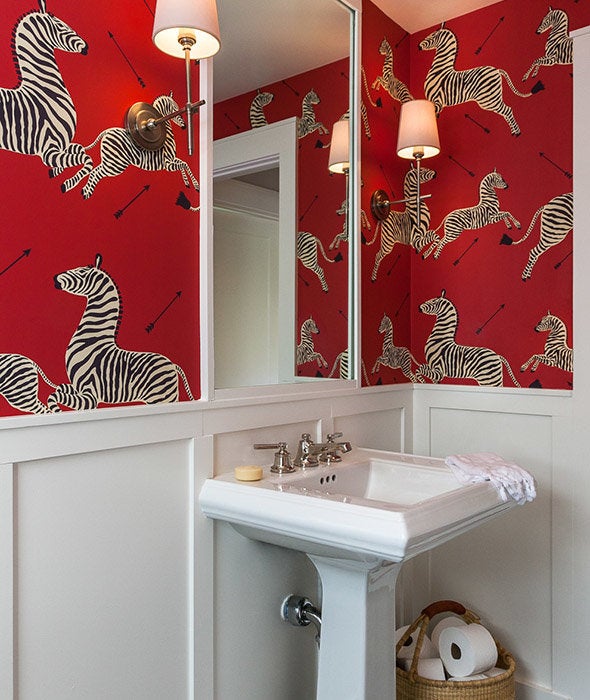 For Gibson, the powder room "is an area to be bold and have fun," he told HuffPost.