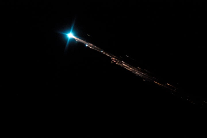 The reentry of the ATV-1, a European satellite that was de-orbited over the Pacific Ocean on Sept. 28, 2008.