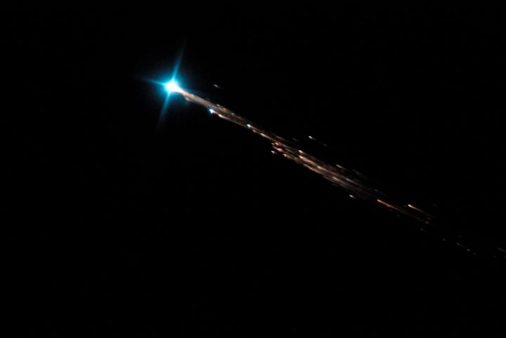 The reentry of the ATV-1, a European satellite that was de-orbited over the Pacific Ocean on Sept. 28, 2008.