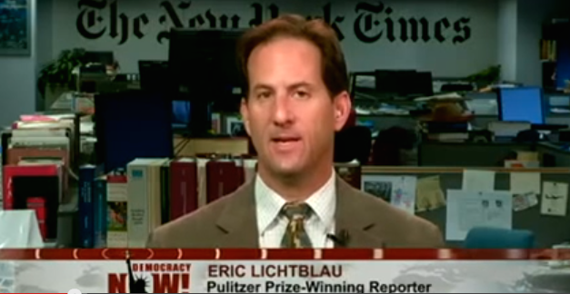 Eric Lichtblau will once again cover the Justice Department beat at The New York Times.