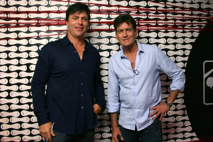 Zeile with Charlie Sheen in 2012.