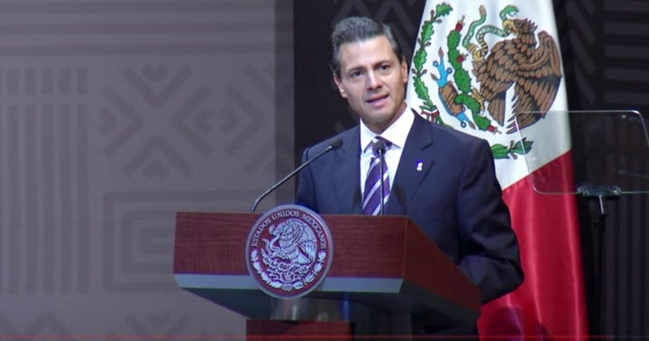 Mexican President Enrique Peña Nieto speaks at the inauguration of the Open Government Partnership Summit.