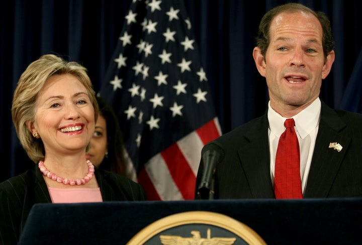 Then-Sen. Hillary Clinton (D-N.Y.) opposed the state's Democratic Gov. Eliot Spitzer on driver's licenses for undocumented im