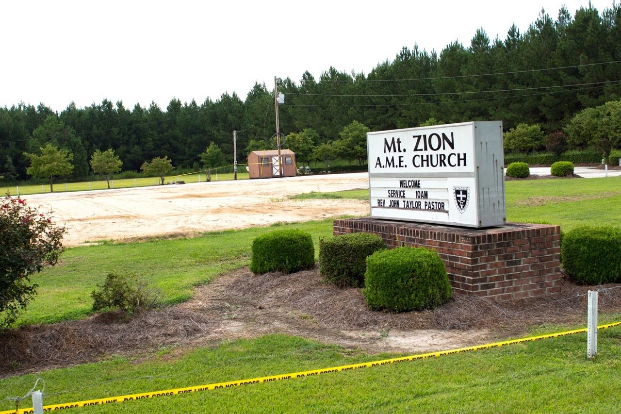 Where Mt. Zion AME Church once stood in Greeleyville, South Carolina.