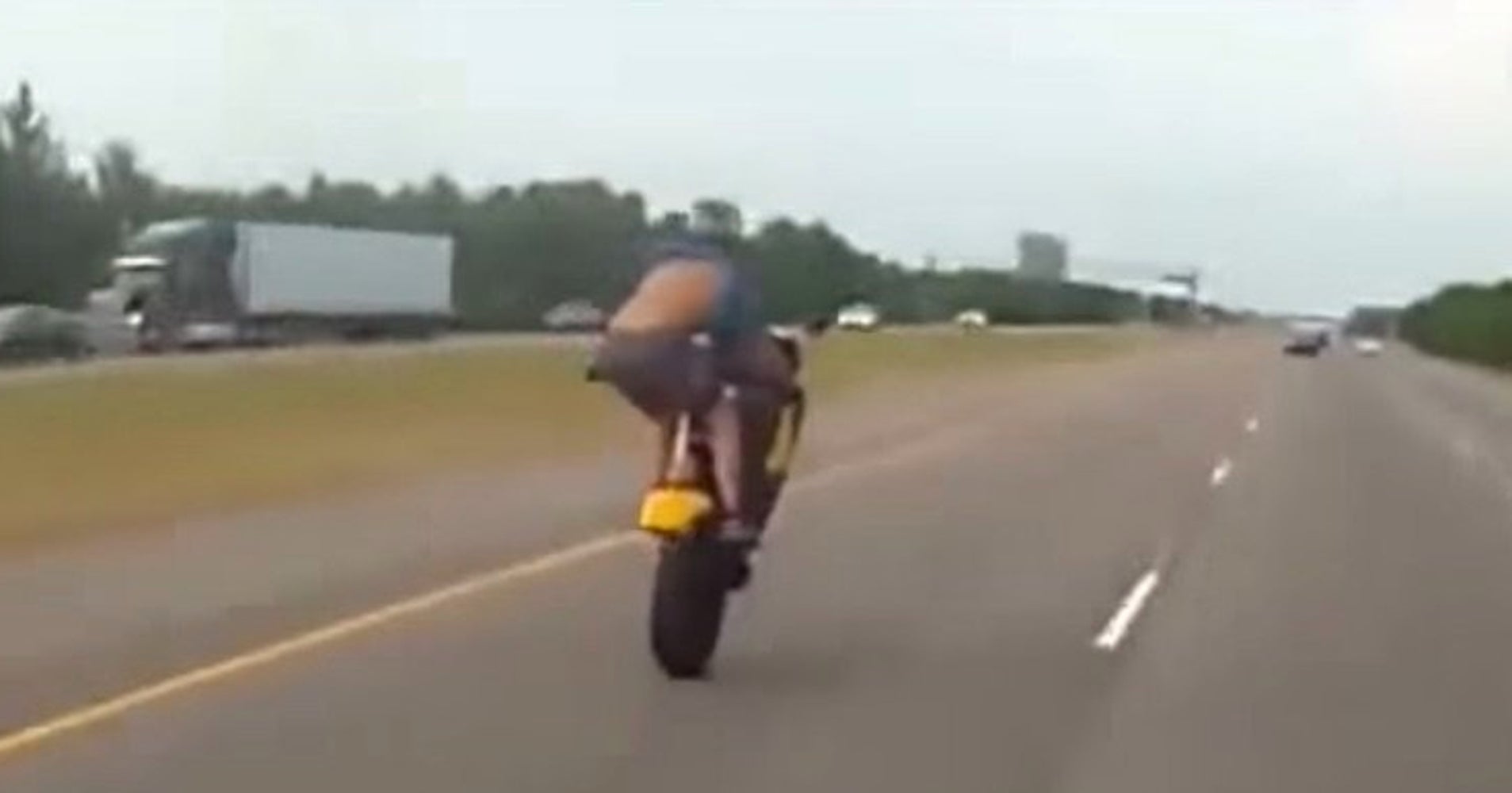 Motorcyclist Pops Wheelie At 100 MPH And It Doesn't Go Well HuffPost