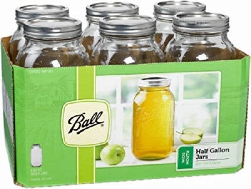 Ball Wide Mouth Half Gallon 64 Oz Jars with Lids and Bands, $24.20