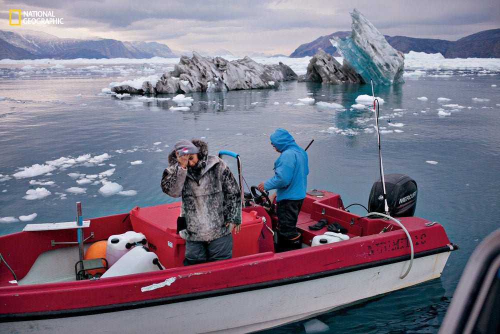 The melting of the glaciers has also made it harder for hunters and fishermen to hunt for food. "Sometimes they work all night, trying to get food," Jazbec said.