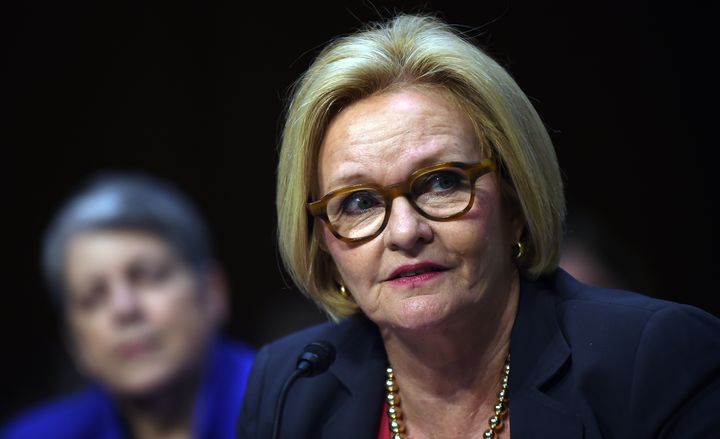 Sen. Claire McCaskill (D-Mo.) testifies during a hearing of the Senate Health, Education, Labor and Pensions Committee on July 29 in Washington, D.C. The committee is examining the reauthorization of the Higher Education Act, focusing on combating campus sexual assault.