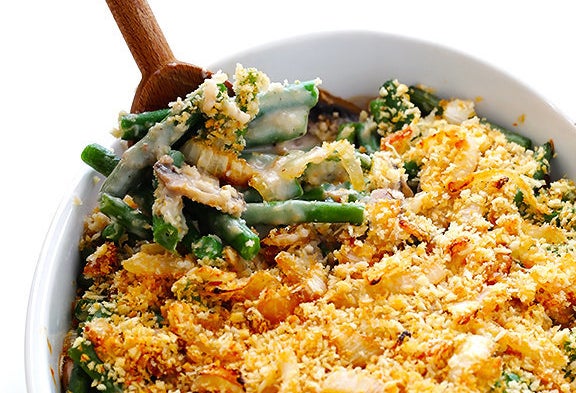 <strong>Get the <a href="http://www.gimmesomeoven.com/healthier-green-bean-casserole/">Healthier Green Bean Casserole recipe</a> from Gimme Some Oven.</strong>