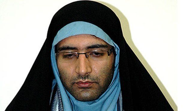 A state media image depits Majid Tavakoli, the student activist arrested in Iran, wearing a chador and headscarf.