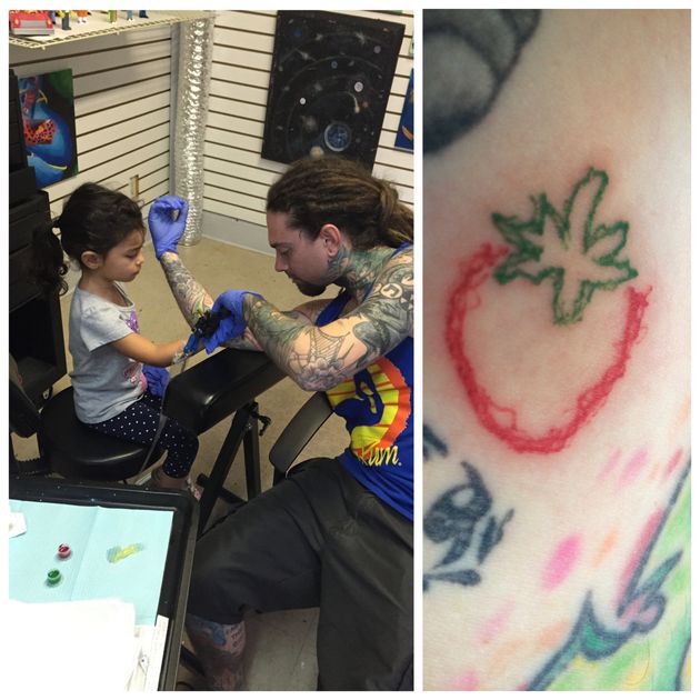 Florida Asian Korean Tattoos - Dad Lets 4-Year-Old Daughter Tattoo Him, Suffers Facebook ...