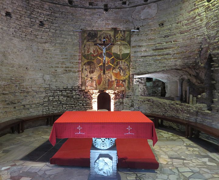 Basilica of Sts. Nereus and Achilleus, an underground altar where the Catacombs Pact was signed at a Mass on Nov. 16, 1965.
