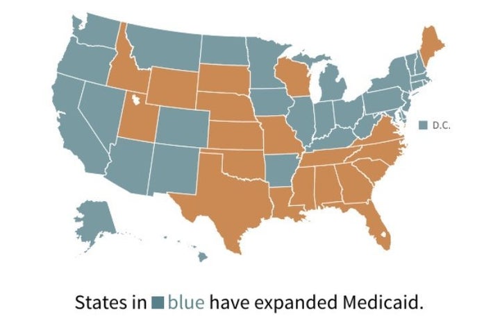 Kentucky is one of 30 states, along with the District of Columbia, that expanded eligibility for Medicaid benefits to more low-income residents under the Affordable Care Act.