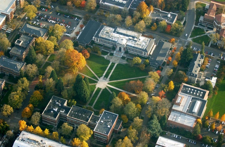 Aerial shot of Oregon State University's campus. 