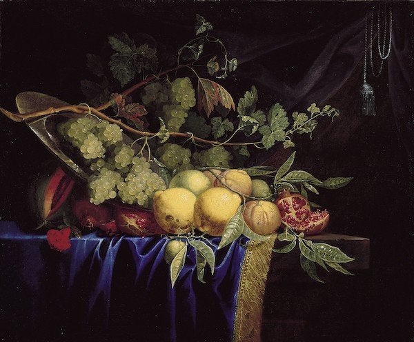 Still Life, 17th century, Paul Liegeois. Oil on canvas, 29 x 38 3/8 in. Norton Simon Art Foundation, M.1979.49.P.