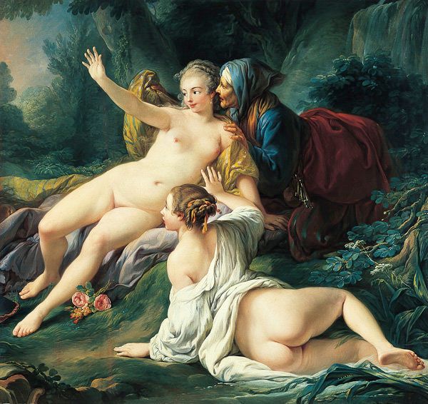 Jupiter and Semele, about 1760, Jean-Baptiste Deshays de Colleville. Oil on canvas, 62 3/4 x 66 3/8 in. The Norton Simon Foundation, F.1970.04.P.