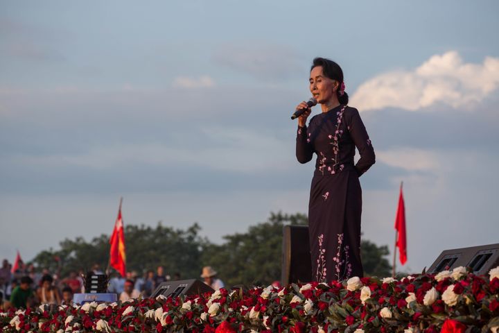 Suu Kyi is staging election rallies around the country.