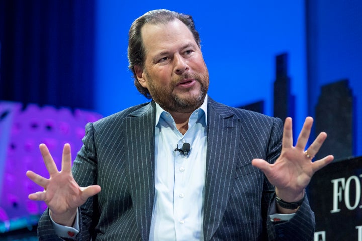 Benioff speaking at the Fortune Global Forum on Tuesday.