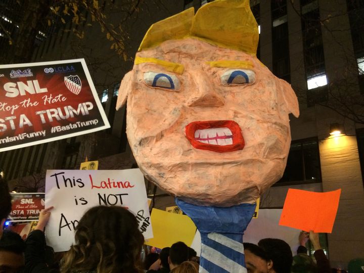 Trump pinata created by artist/activist, Marissa Gutiérrez-Vicario.