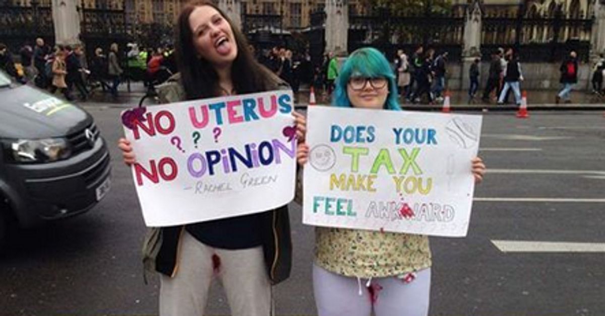 Women Protested The Uks Tampon Tax By Bleeding In White Pants