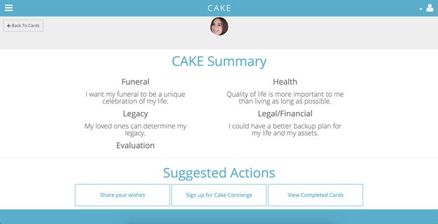 An example of the Cake summary.