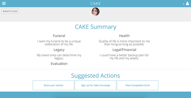 An example of the Cake summary.