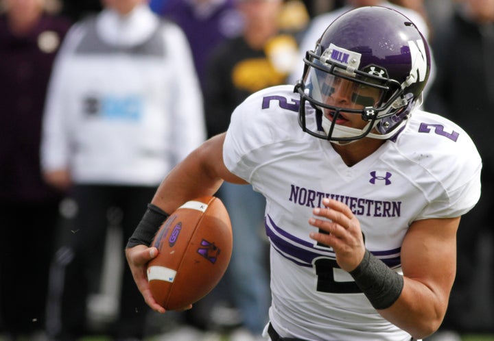 Former Northwestern quarterback Kain Colter during a 2013 game against Iowa. Colter led the movement to form the first college athletes' players association.