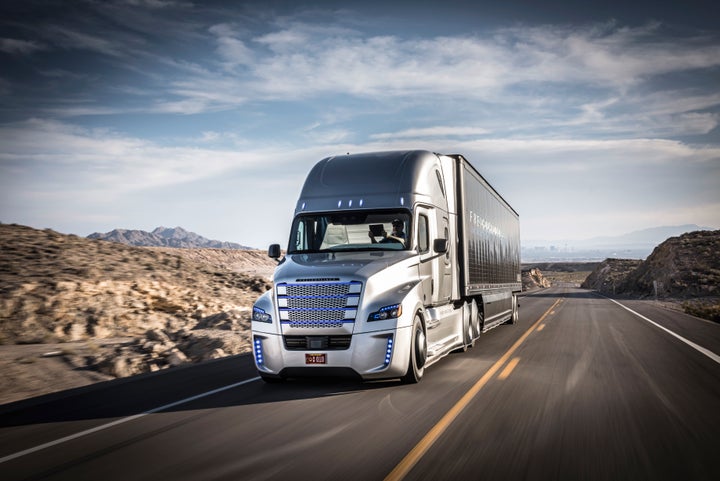 Daimler began testing a self-driving truck earlier this year.