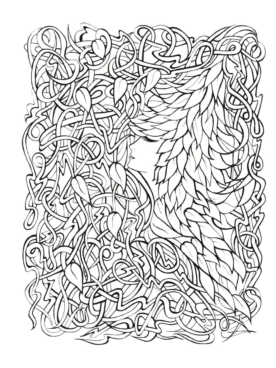 fanciful faces coloring pages