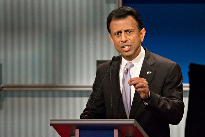 Bobby Jindal, governor of Louisiana and 2016 Republican presidential candidate, speaks during a Republican presidential candi