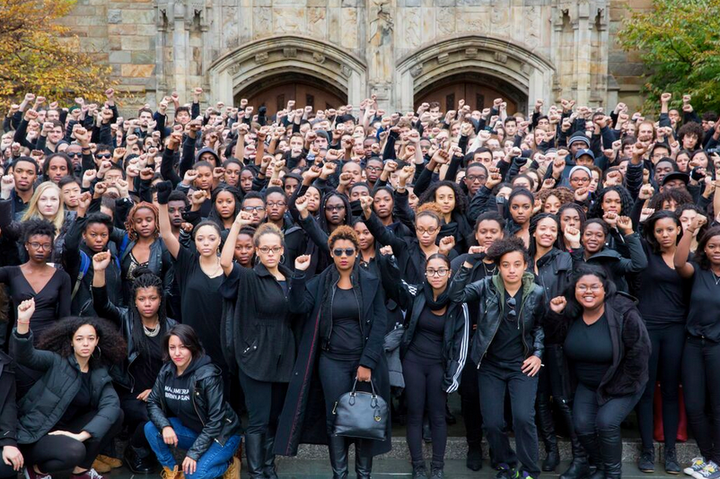 Students at Yale stand in solidarity with Mizzou.