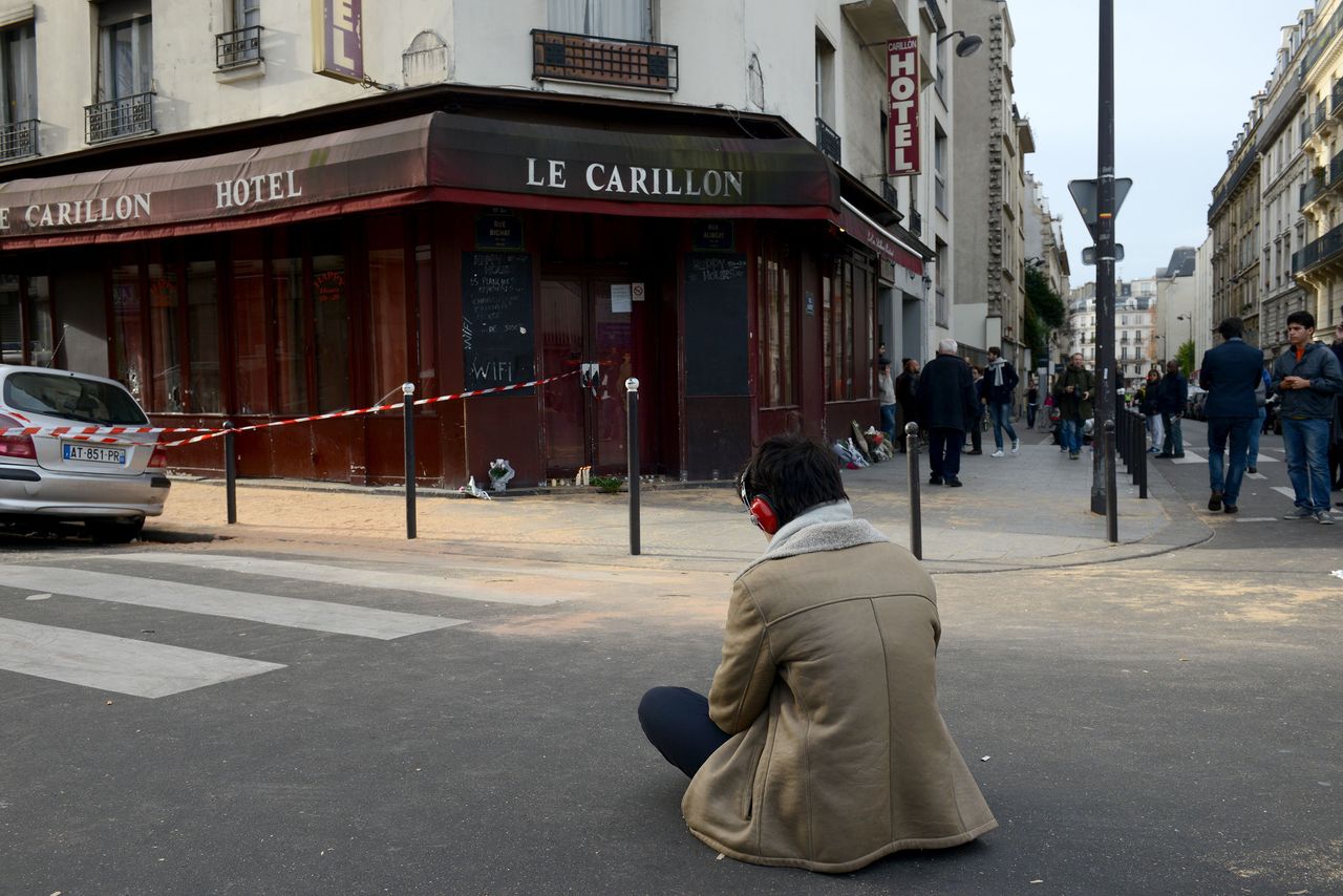 Le Carillon bar is seen the day after a deadly attack on Nov. 14, 2015 in Paris, France.