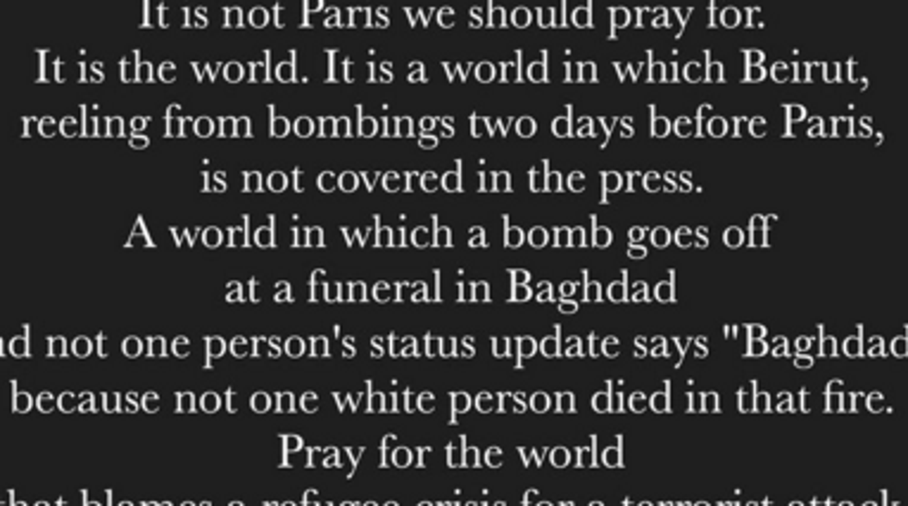 Viral Poem Urging Prayers For World, Not Just Paris, Strikes A ...